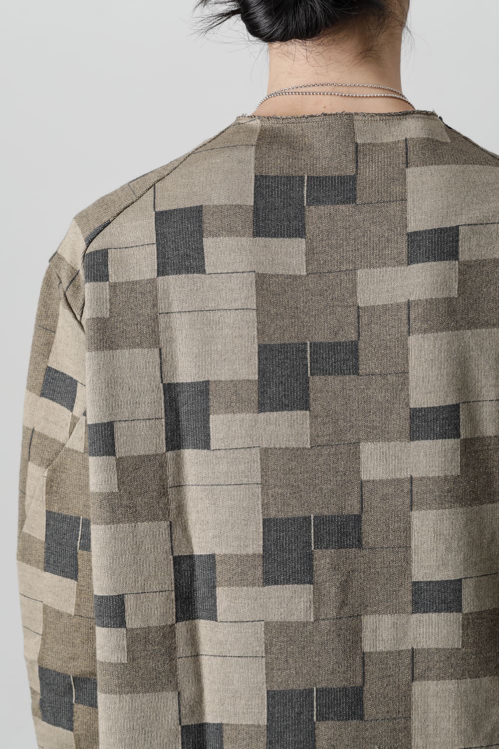 Long sleeve Jacquard sweatshirt Loose fit Mixed  Black