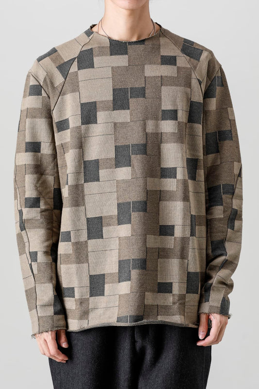 Long sleeve Jacquard sweatshirt Loose fit Mixed  Black