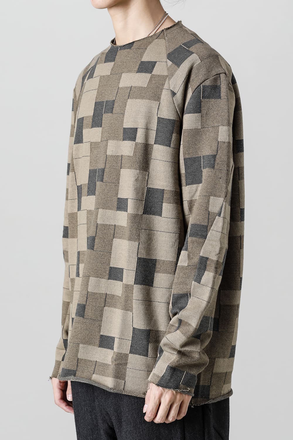 Long sleeve Jacquard sweatshirt Loose fit Mixed  Black