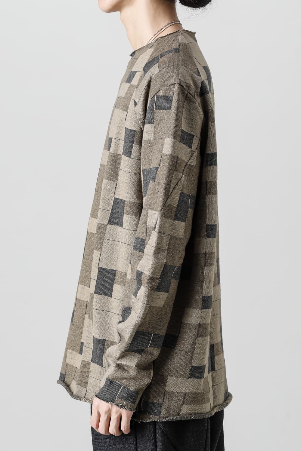 Long sleeve Jacquard sweatshirt Loose fit Mixed  Black