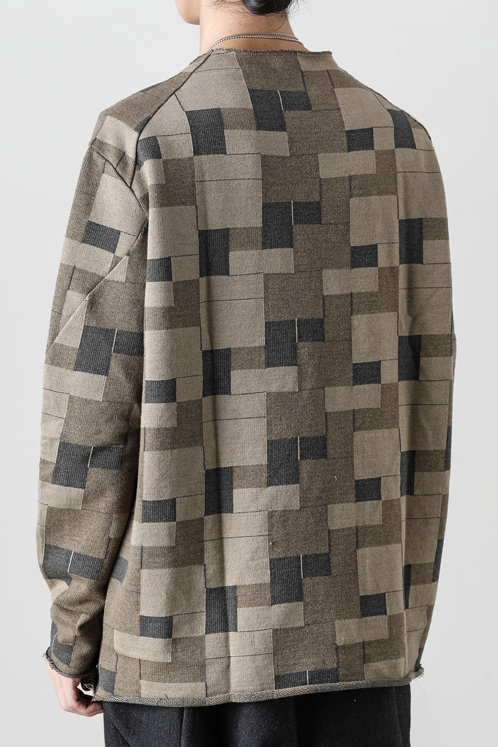 Long sleeve Jacquard sweatshirt Loose fit Mixed  Black