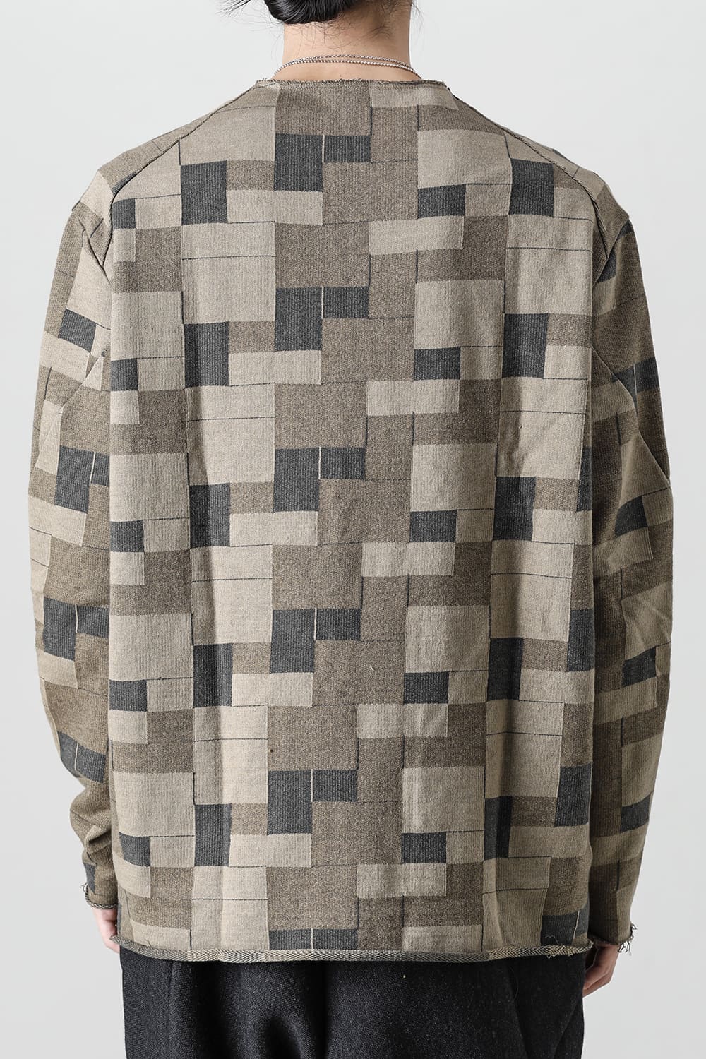 Long sleeve Jacquard sweatshirt Loose fit Mixed  Black