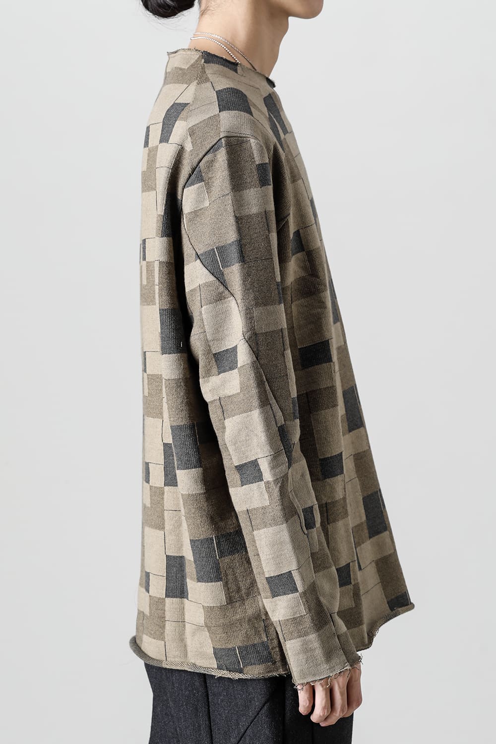 Long sleeve Jacquard sweatshirt Loose fit Mixed  Black