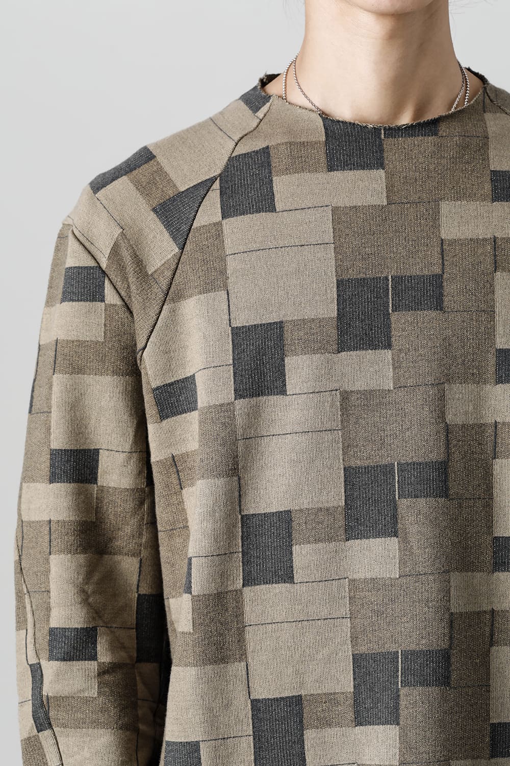 Long sleeve Jacquard sweatshirt Loose fit Mixed  Black