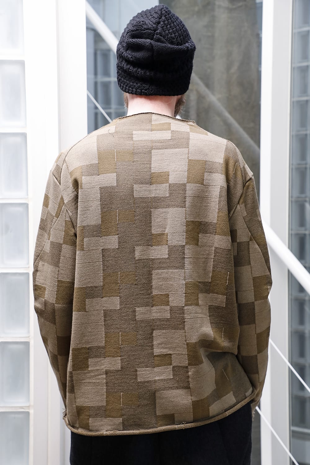 Long sleeve Jacquard sweatshirt Loose fit Mixed  Black