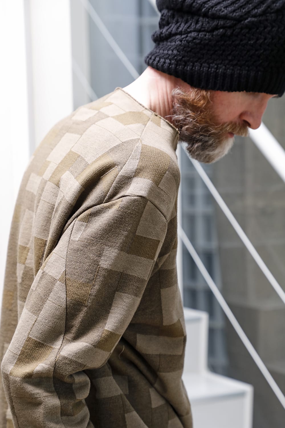 Long sleeve Jacquard sweatshirt Loose fit Mixed  Black