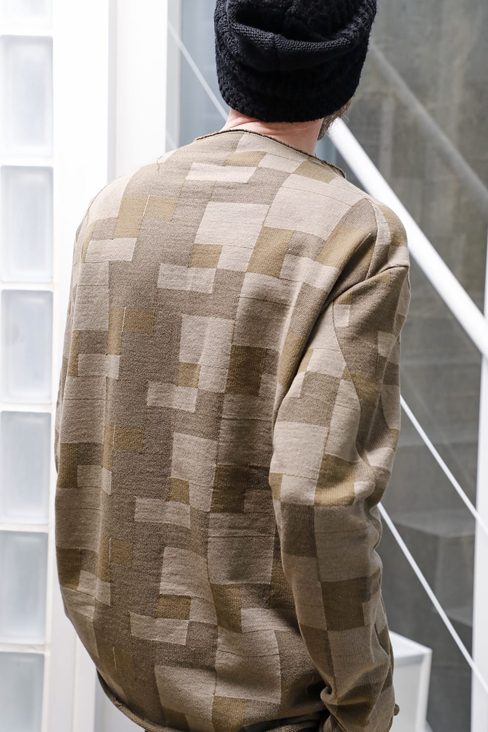 Long sleeve Jacquard sweatshirt Loose fit Mixed  Black