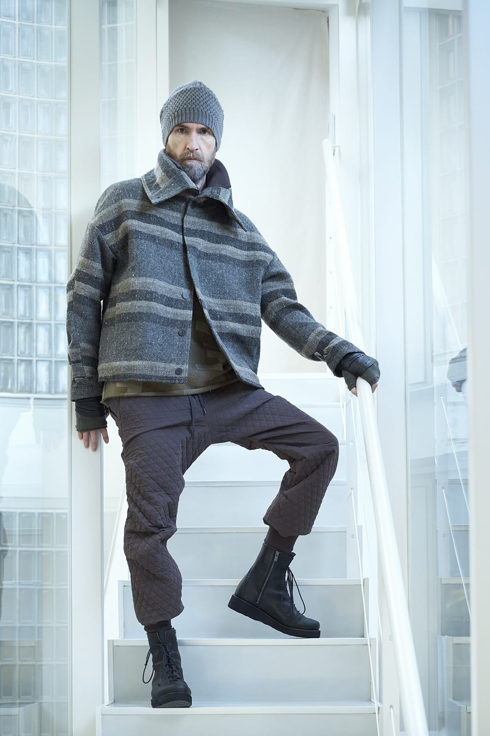 Long sleeve Jacquard sweatshirt Loose fit Mixed  Black