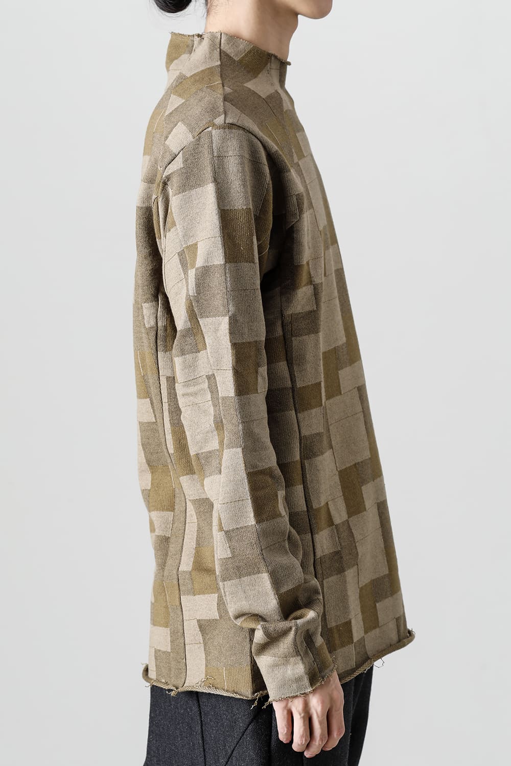 Long sleeve Jacquard sweatshirt Regular fit Mixed Beige