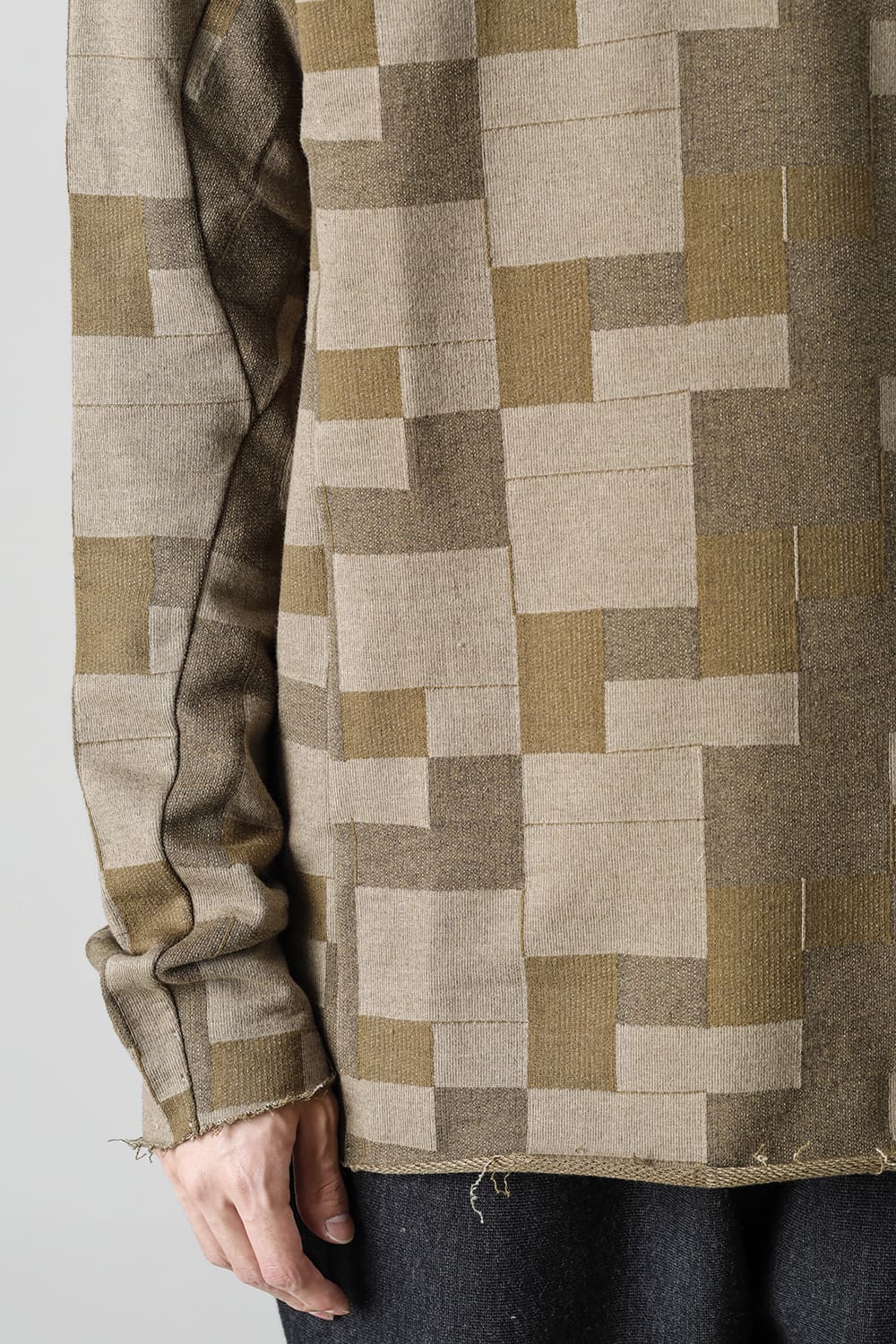 Long sleeve Jacquard sweatshirt Regular fit Mixed Beige