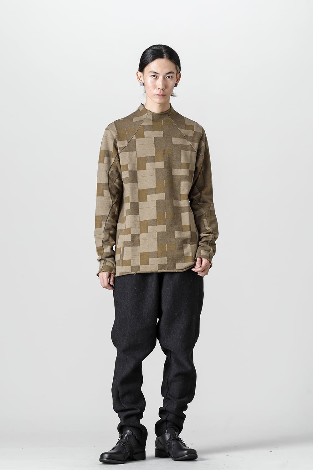 Long sleeve Jacquard sweatshirt Regular fit Mixed Beige