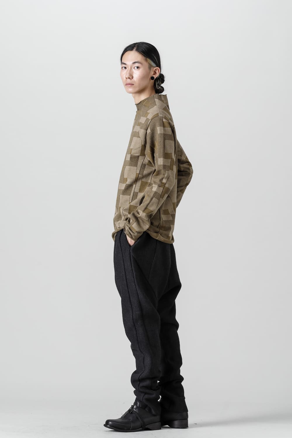 Long sleeve Jacquard sweatshirt Regular fit Mixed Beige