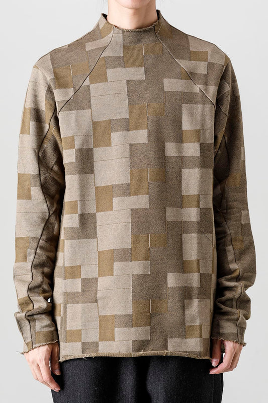 Long sleeve Jacquard sweatshirt Regular fit Mixed Beige