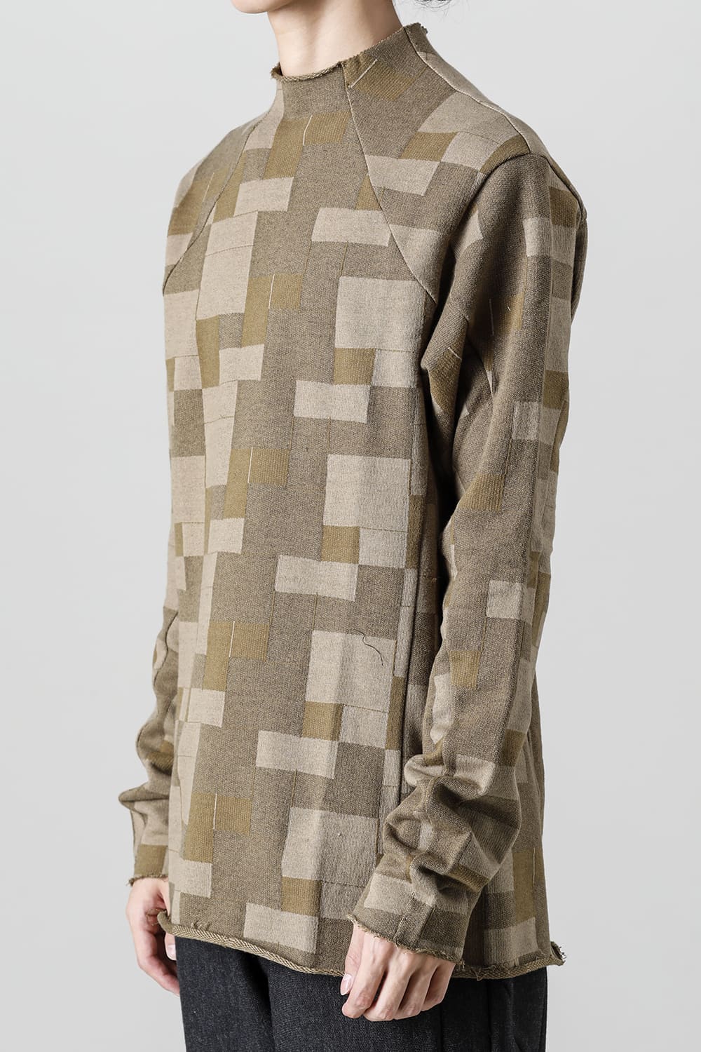 Long sleeve Jacquard sweatshirt Regular fit Mixed Beige