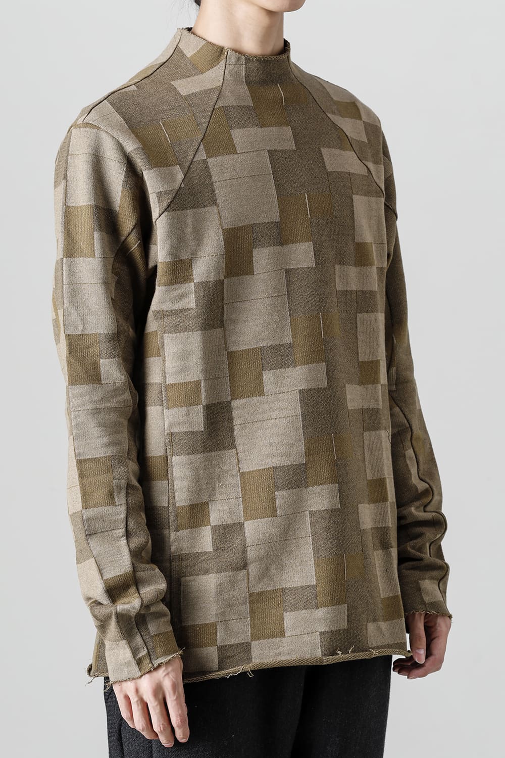 Long sleeve Jacquard sweatshirt Regular fit Mixed Beige