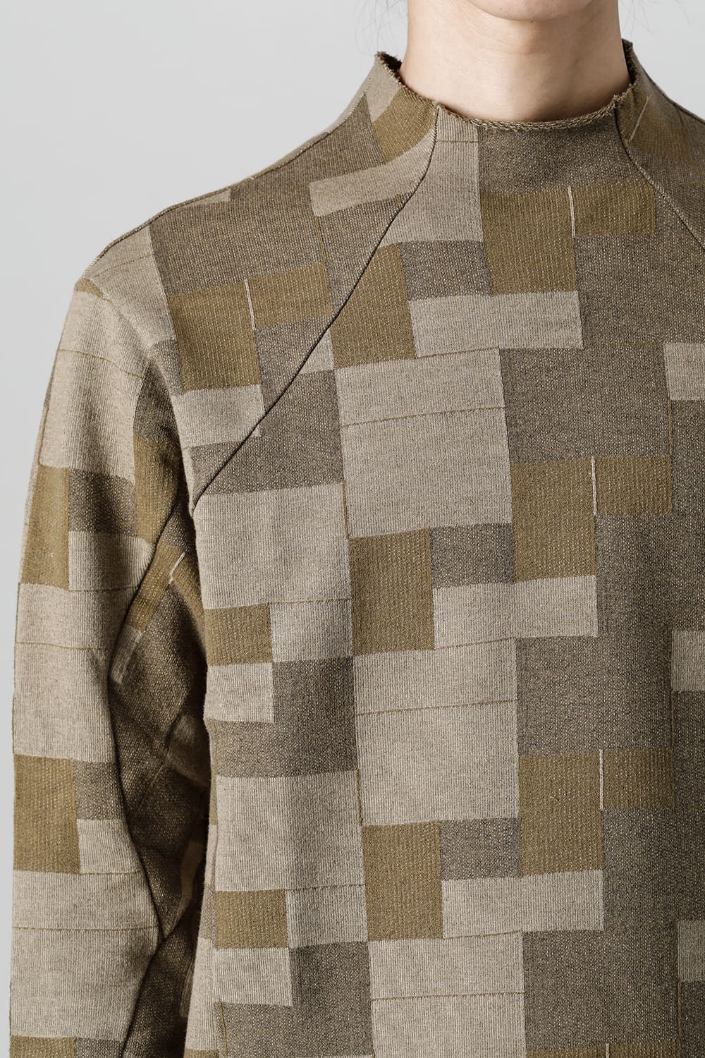 Long sleeve Jacquard sweatshirt Regular fit Mixed Beige