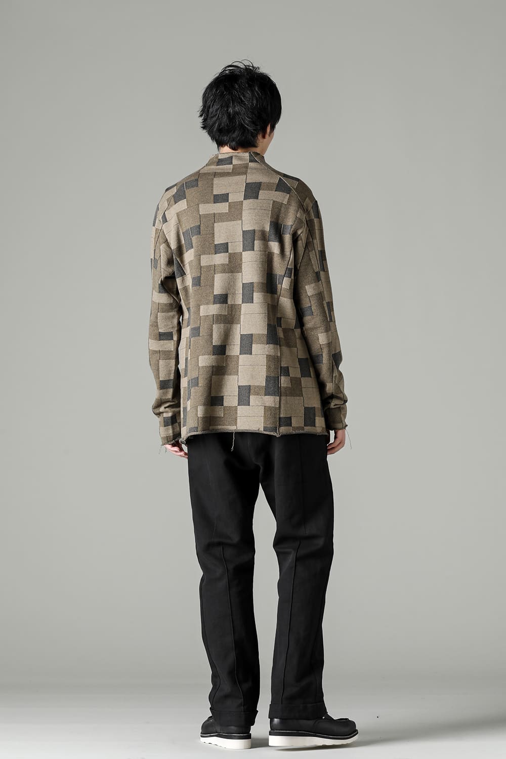 Long sleeve Jacquard sweatshirt Regular fit Mixed Black