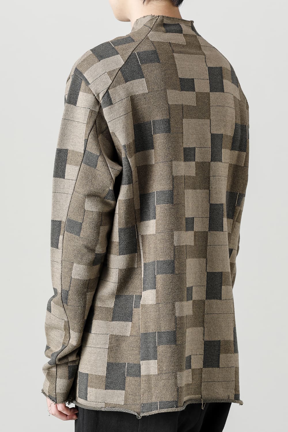 Long sleeve Jacquard sweatshirt Regular fit Mixed Black