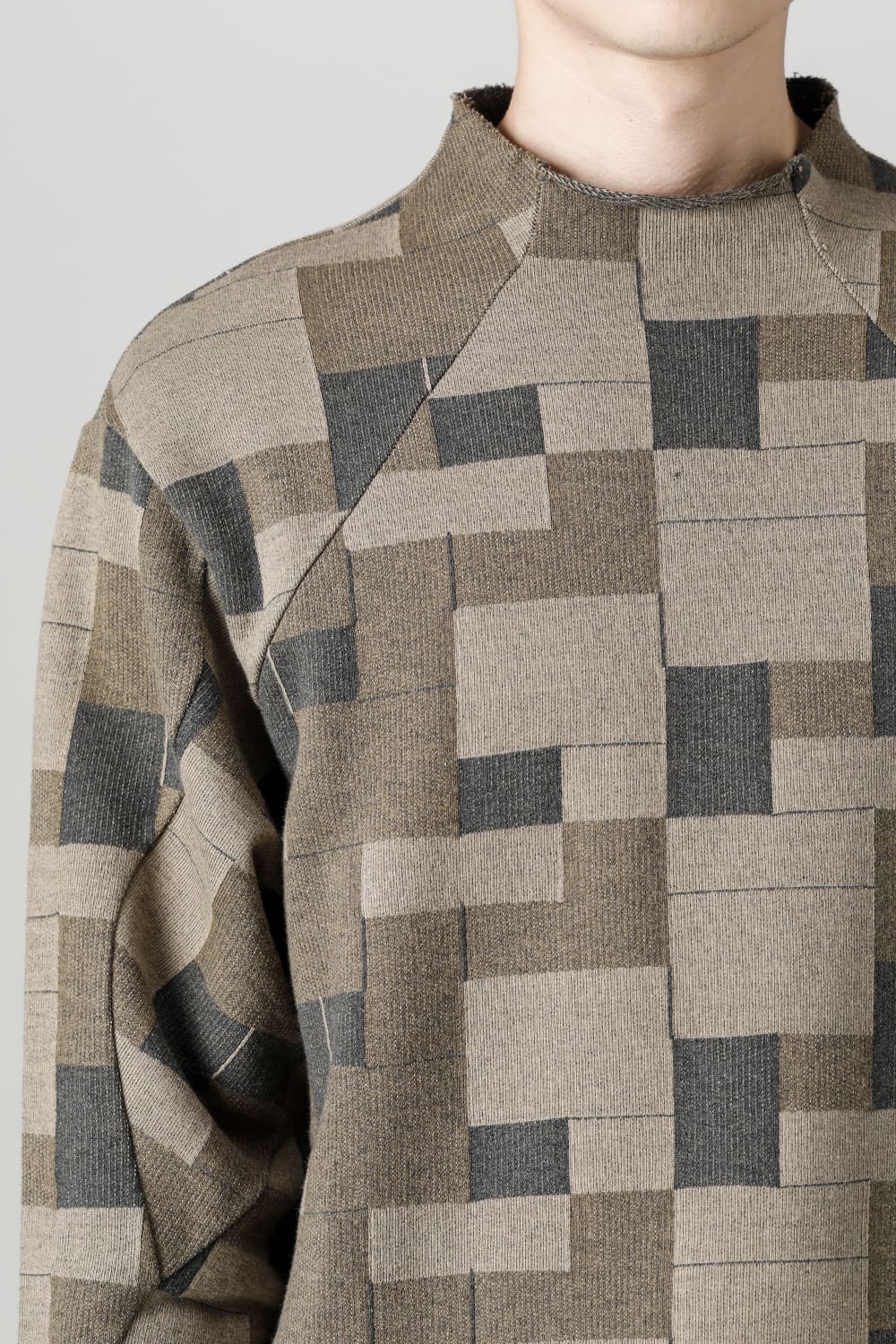 Long sleeve Jacquard sweatshirt Regular fit Mixed Black