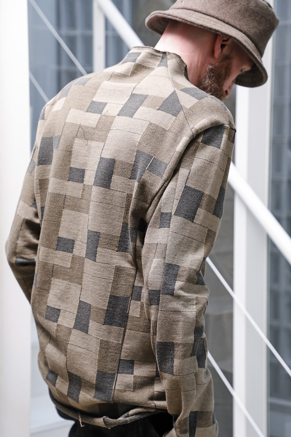 Long sleeve Jacquard sweatshirt Regular fit Mixed Black