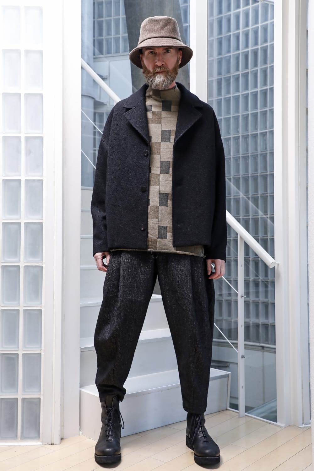 Long sleeve Jacquard sweatshirt Regular fit Mixed Black