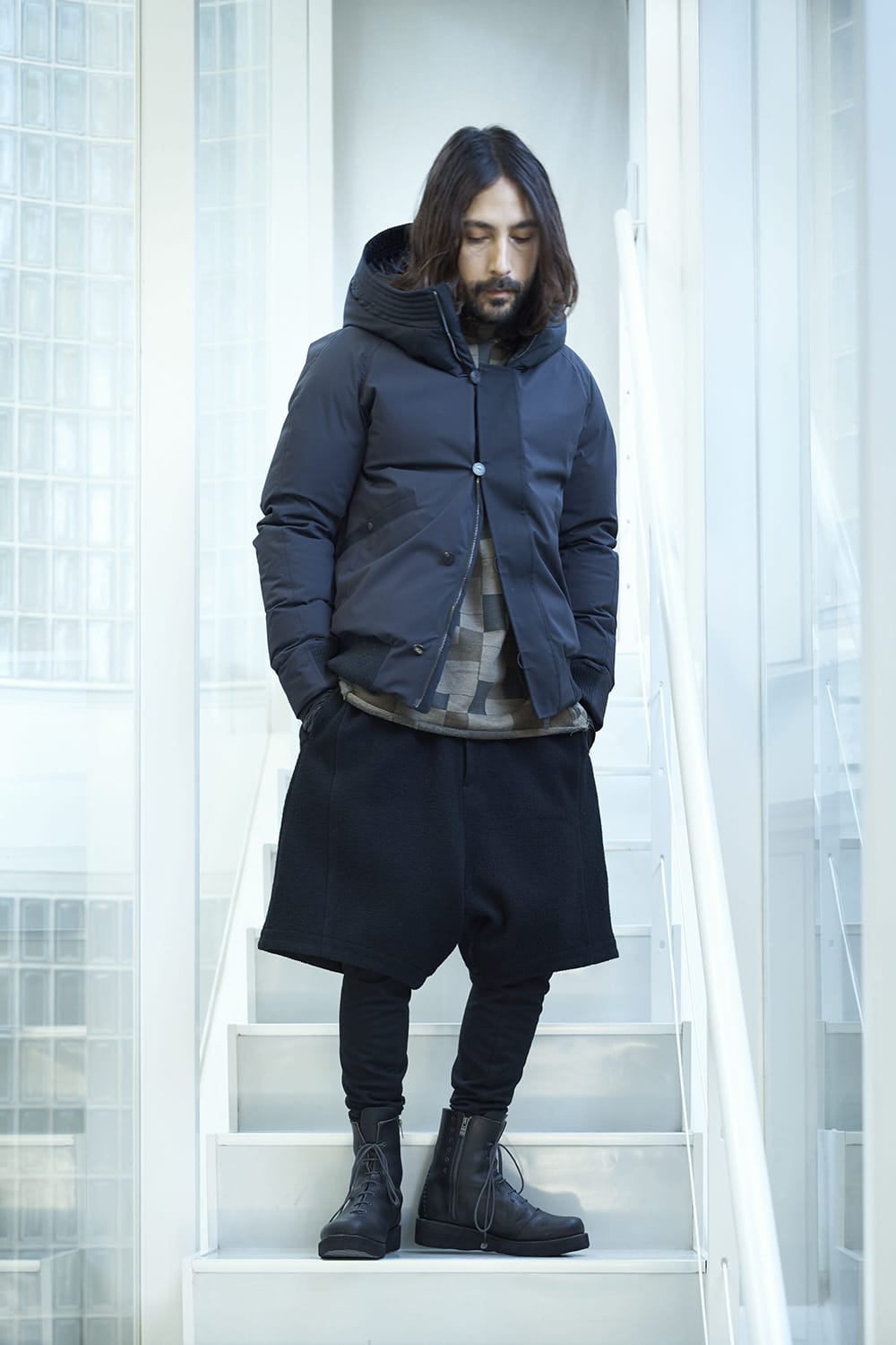 Long sleeve Jacquard sweatshirt Regular fit Mixed Black