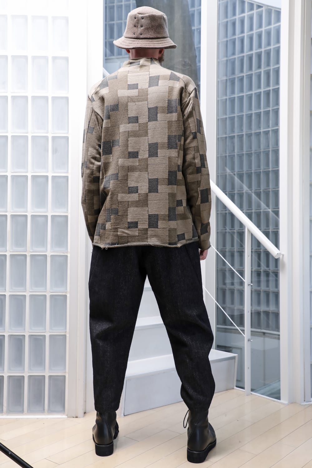 Long sleeve Jacquard sweatshirt Regular fit Mixed Black