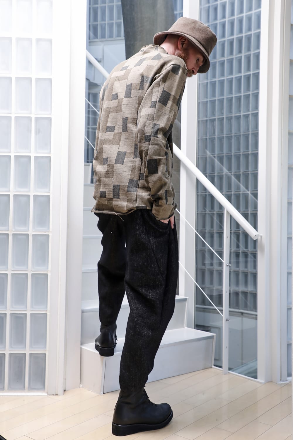 Long sleeve Jacquard sweatshirt Regular fit Mixed Black