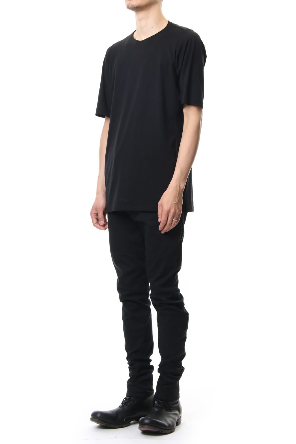 Short sleeve 2/80 Cotton jersey Loose fit - Black