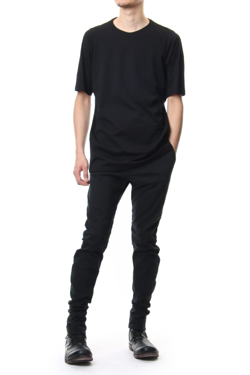 Short sleeve 2/80 Cotton jersey Loose fit - Black