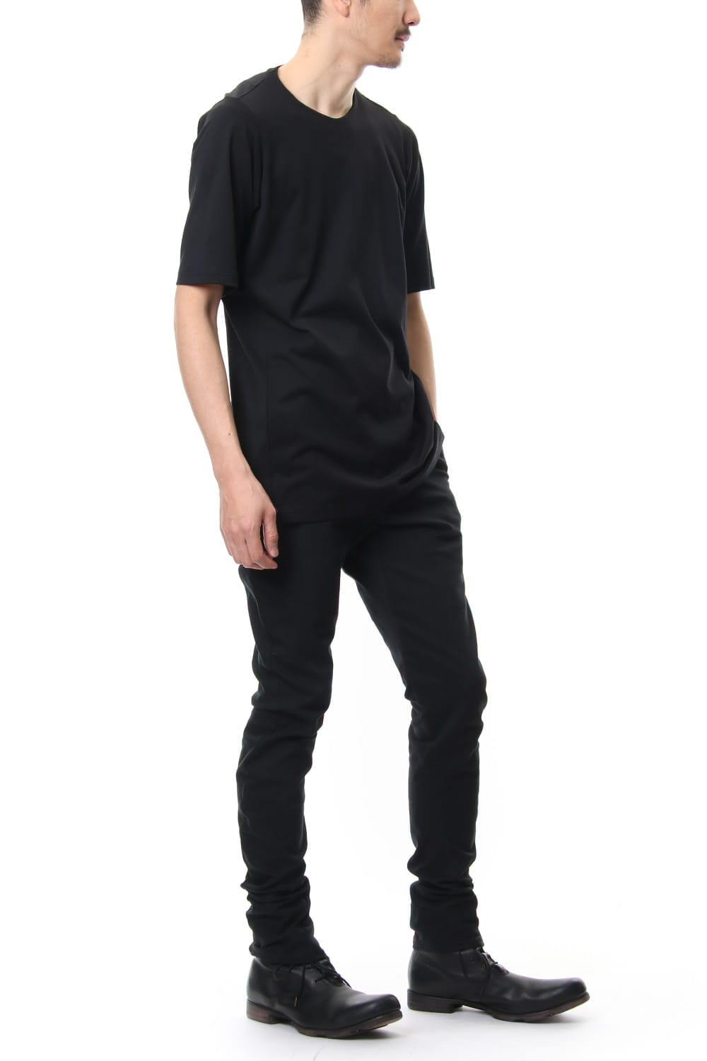 Short sleeve 2/80 Cotton jersey Loose fit - Black