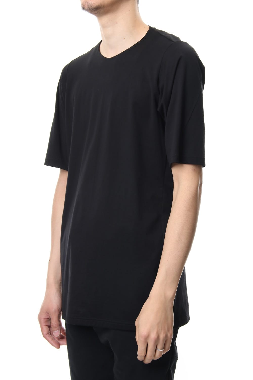 Short sleeve 2/80 Cotton jersey Loose fit - Black