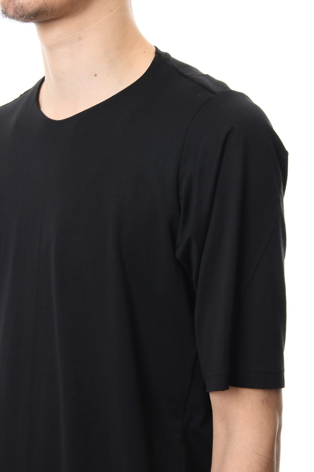 Short sleeve 2/80 Cotton jersey Loose fit - Black