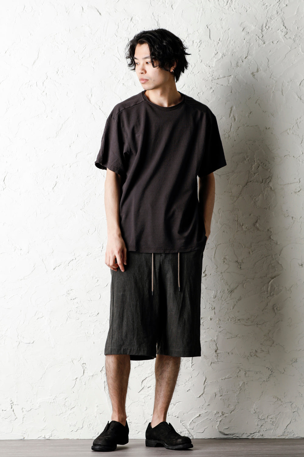 Half pants Cotton jersey Charcoal Dye