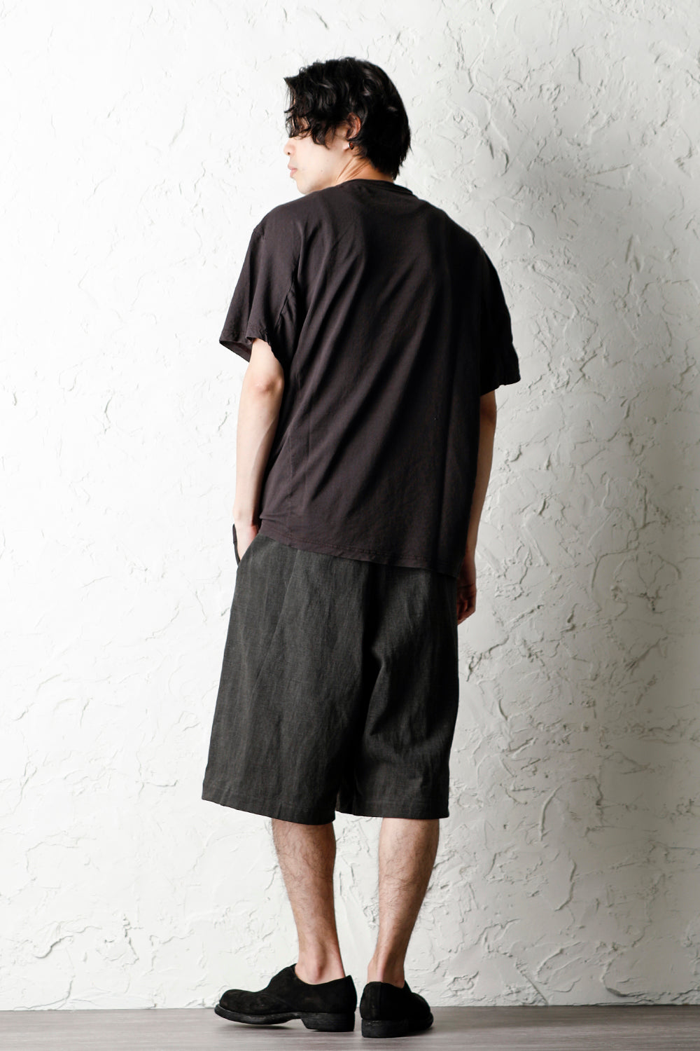 Half pants Cotton jersey Charcoal Dye