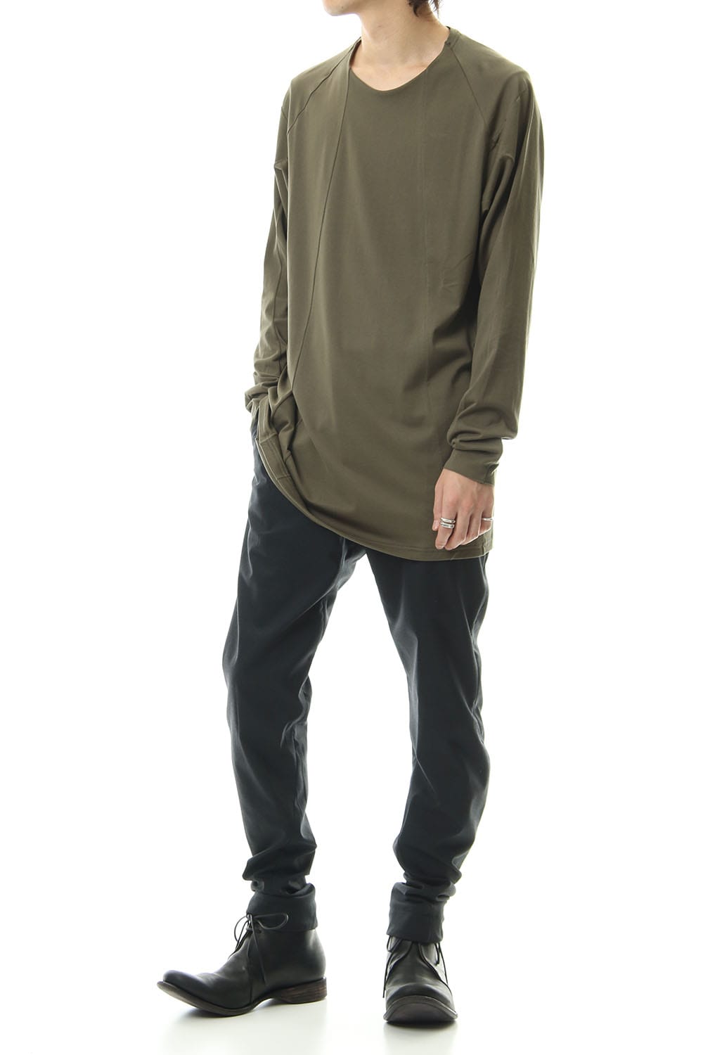 ロング スリーブ ルーズ フィット 80/2 コットン ジャージー