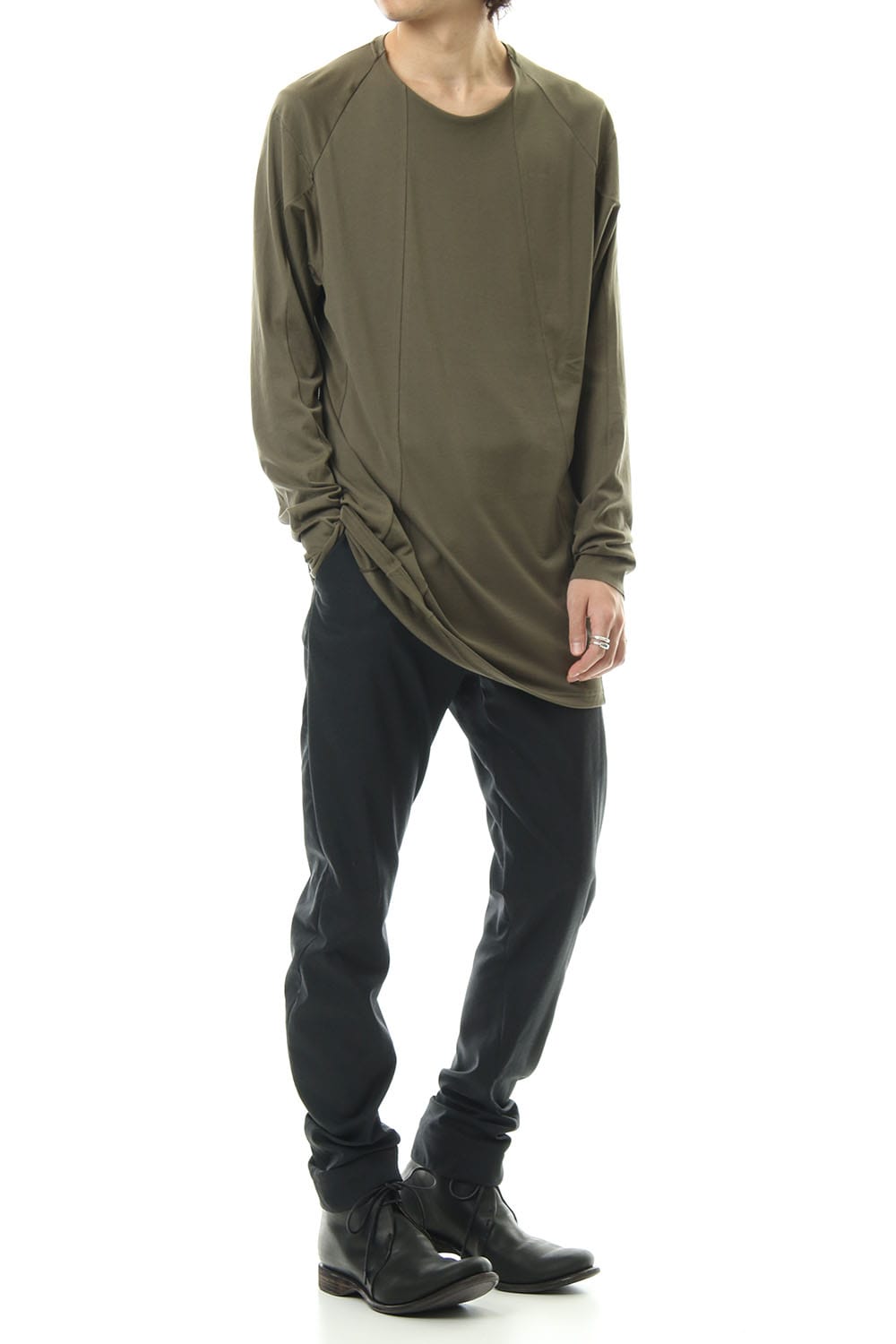 ロング スリーブ ルーズ フィット 80/2 コットン ジャージー