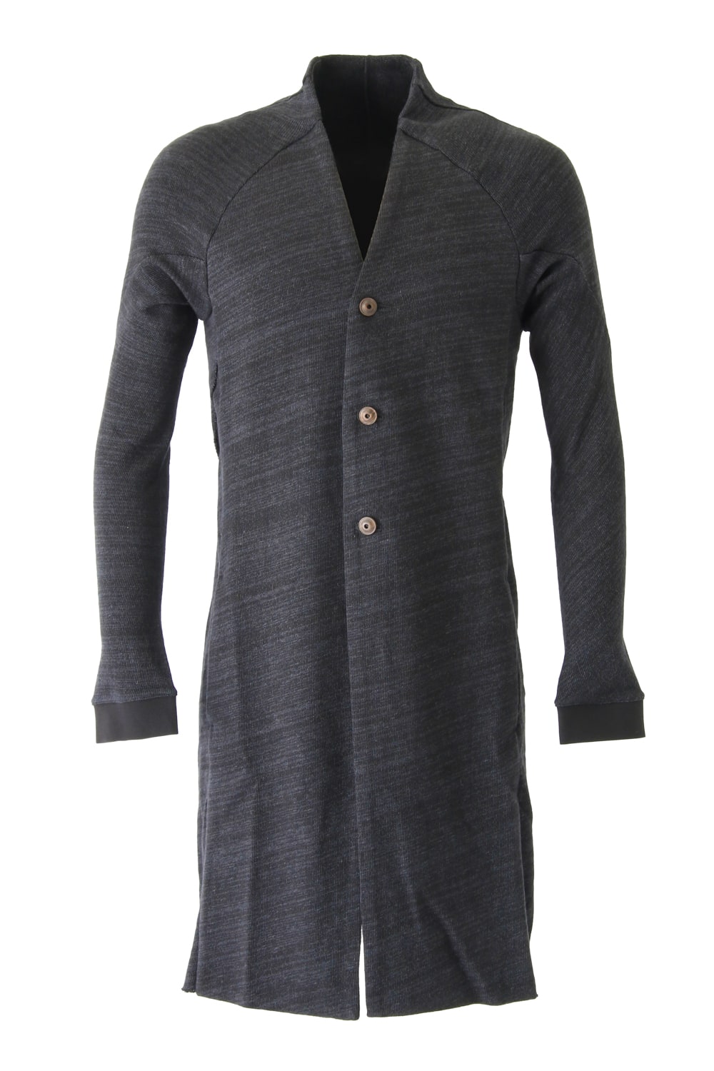 Knit Coat Linen Cotton Jersey Blue Gray