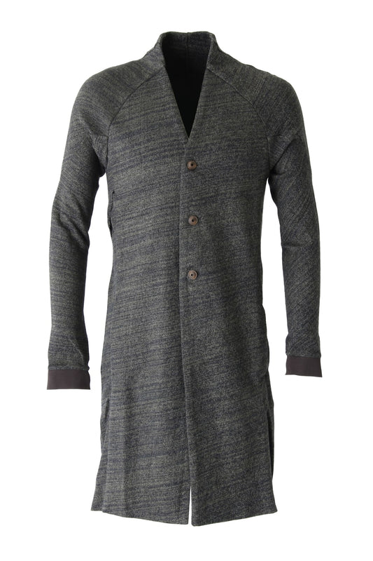 Knit Coat Linen Cotton Jersey Khaki Gray