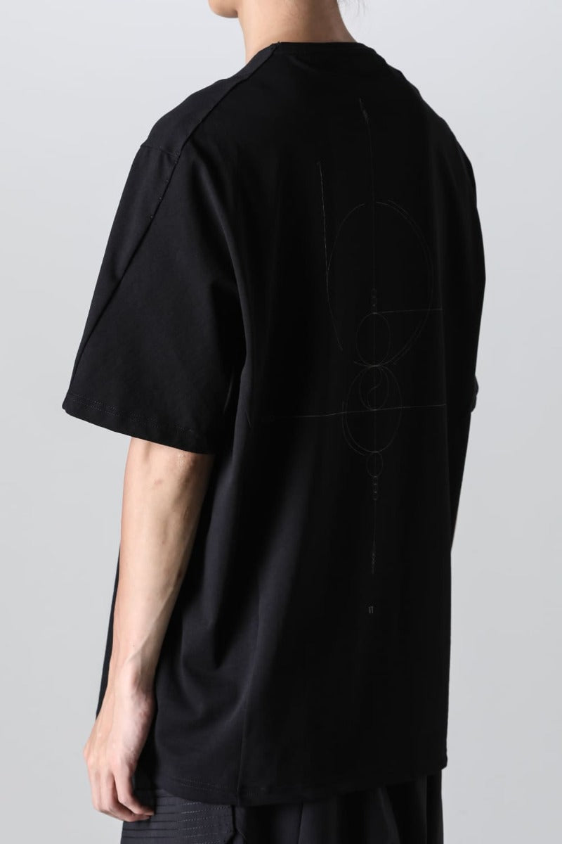 Short sleeve soft jersey PRINT A Black