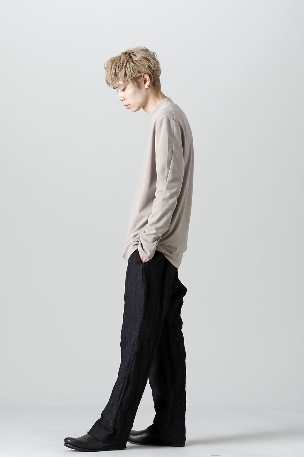 ロングスリーブ ルーズフィット ソフトジャージー  ベージュ