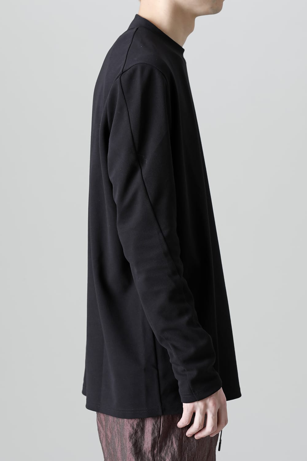 ロングスリーブ ルーズフィット ソフトジャージー  ブラック