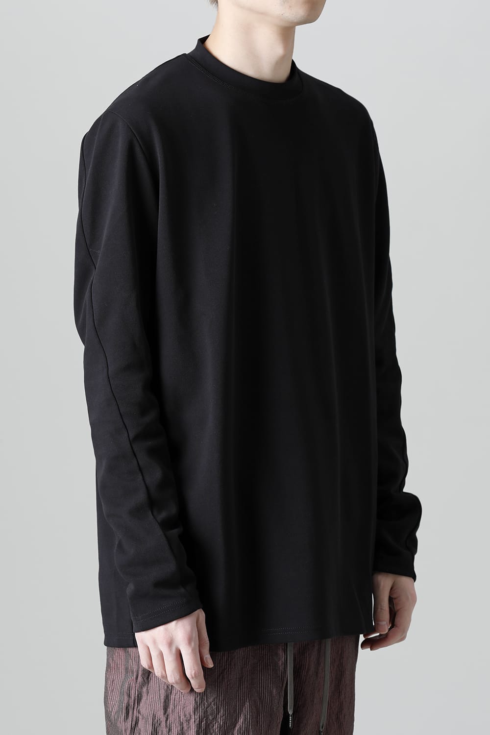 ロングスリーブ ルーズフィット ソフトジャージー  ブラック