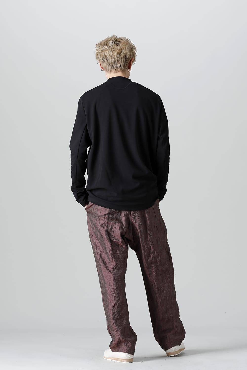 ロングスリーブ ルーズフィット ソフトジャージー  ブラック