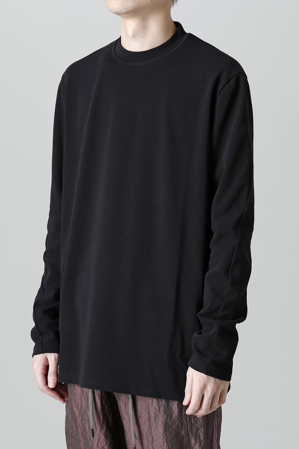 ロングスリーブ ルーズフィット ソフトジャージー  ブラック