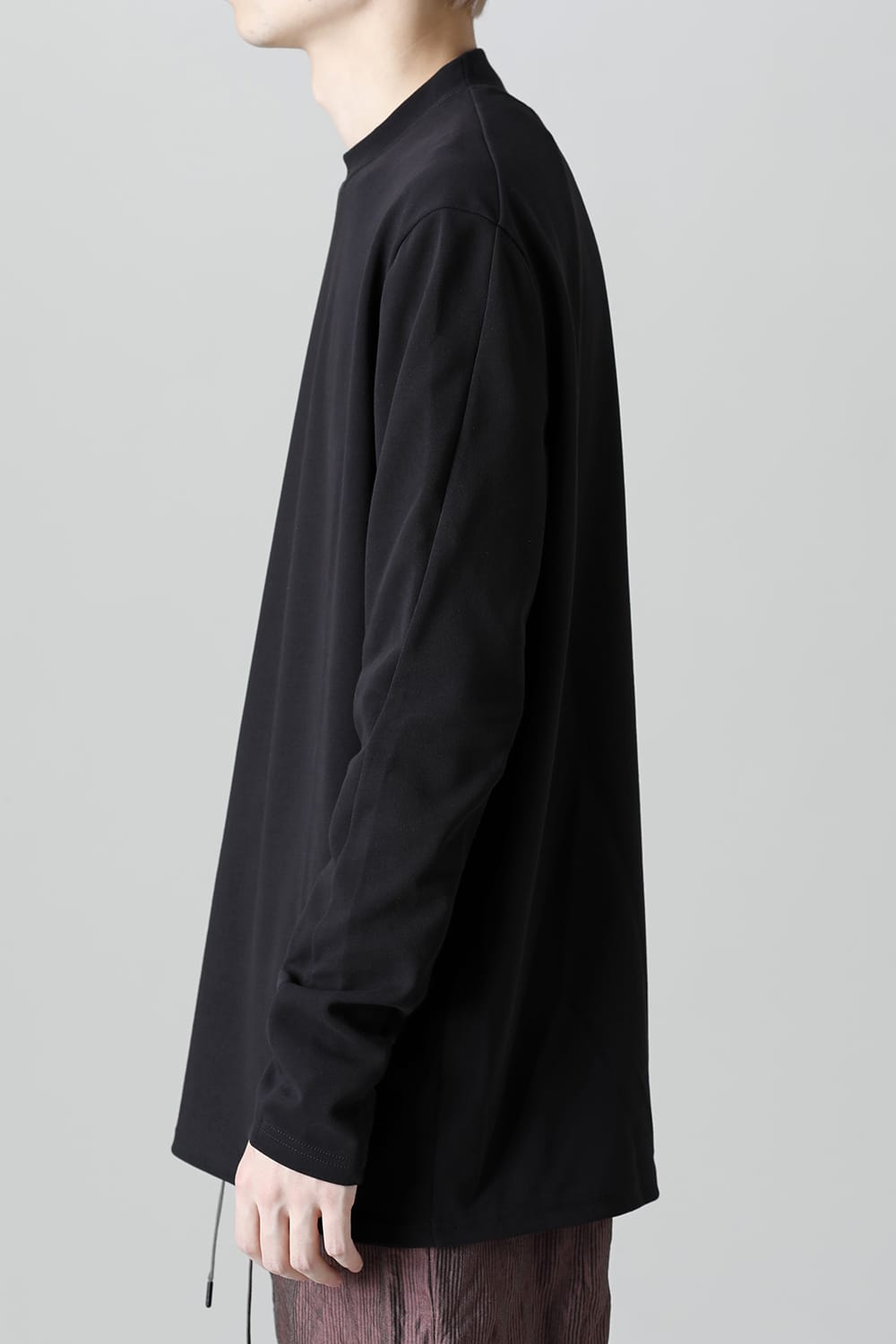 ロングスリーブ ルーズフィット ソフトジャージー  ブラック