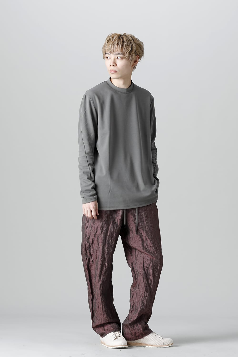 ロングスリーブ ルーズフィット ソフトジャージー  スレートグレー