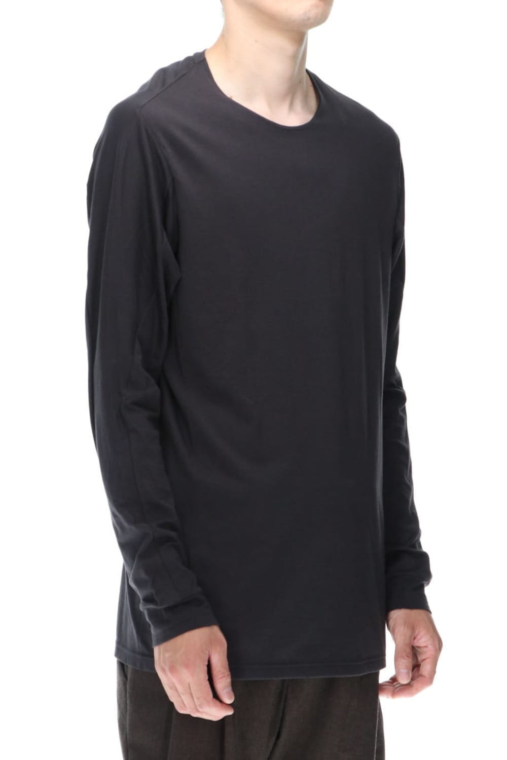 Long sleave indian cotton jersey ( SUVIN )  Charcoal