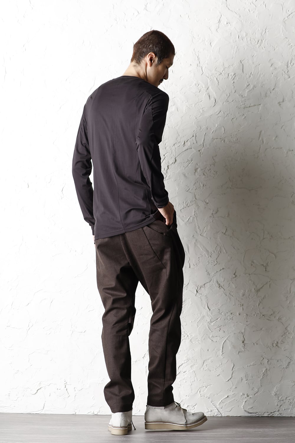Long sleave indian cotton jersey ( SUVIN )  Charcoal
