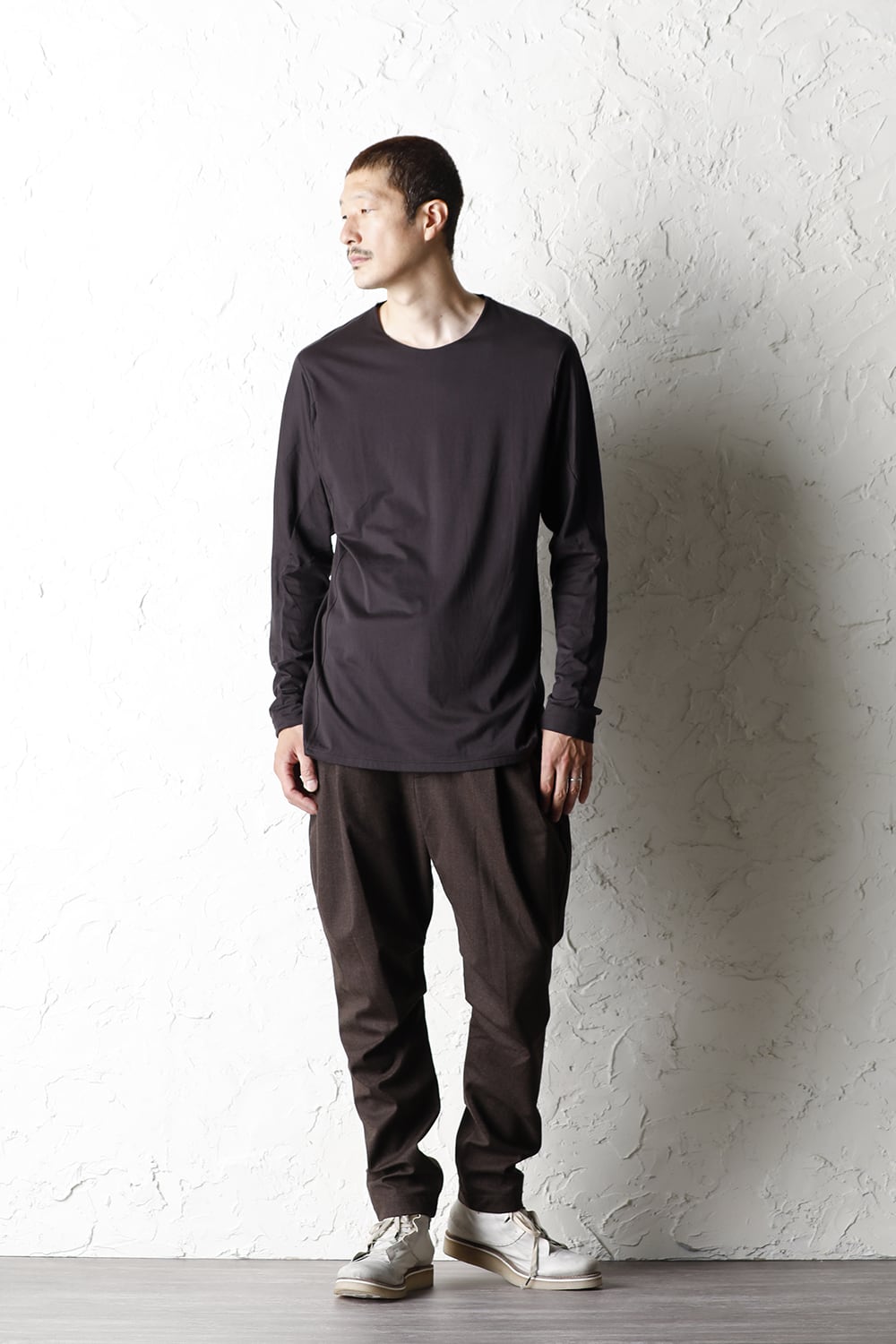 Long sleave indian cotton jersey ( SUVIN )  Charcoal